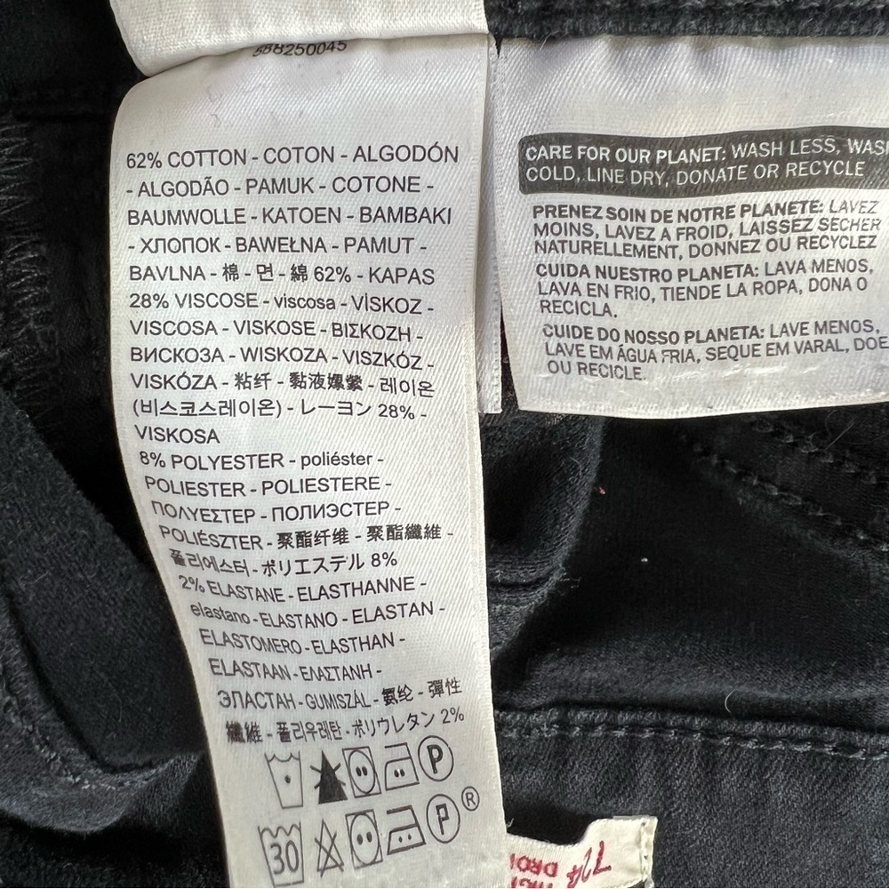 Levis 724 High Rise Straight cropped black jeans 26 - Picture 14 of 14